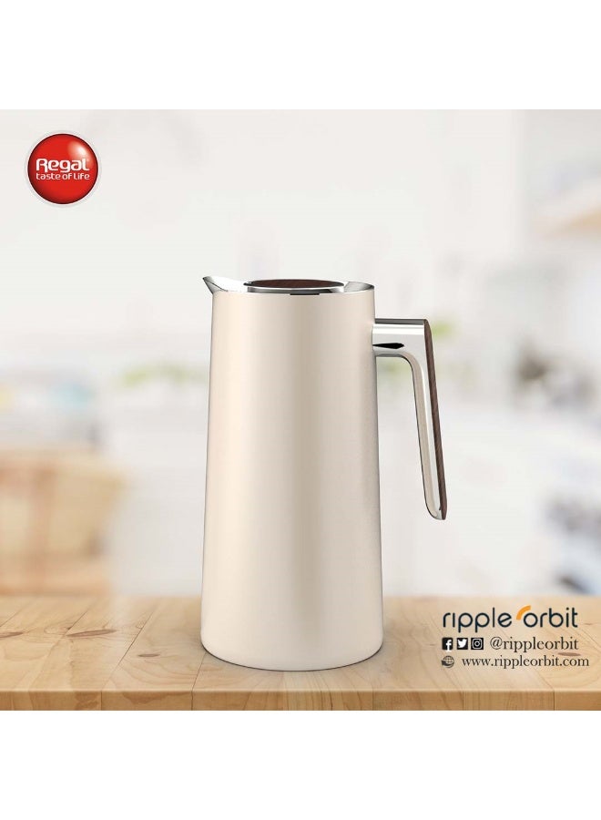 Regal by Ripple 1L Vacuum Flask, Stainless Steel Body with Glass Liner, Painted Finish - Image 1